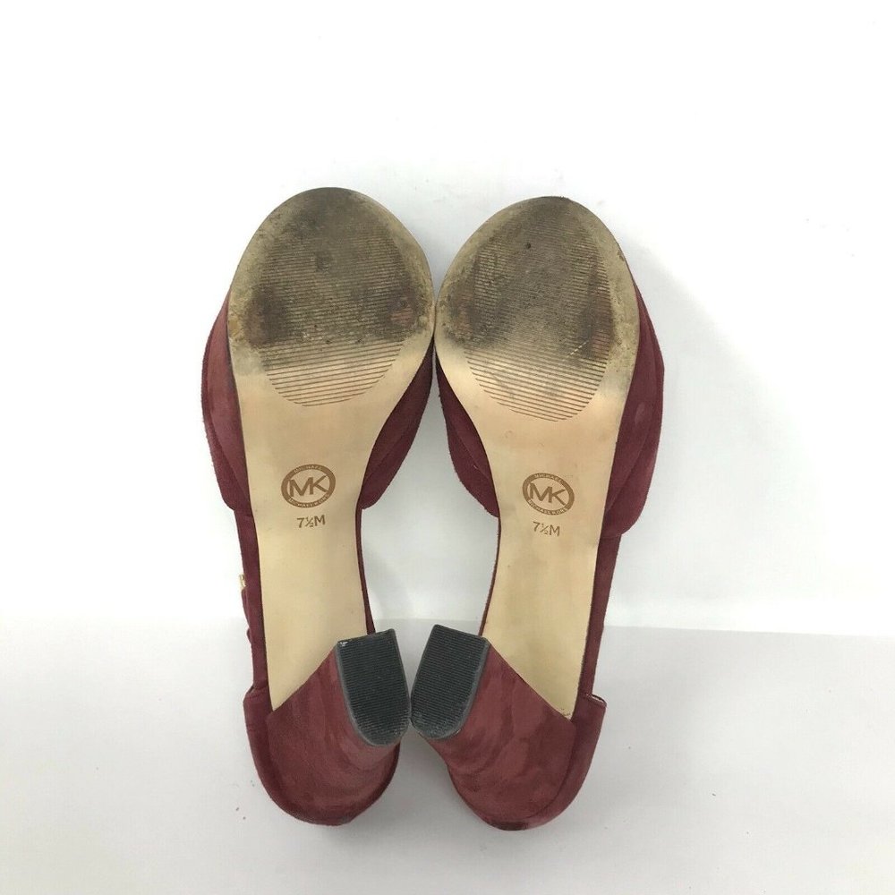 Michael Michael Kors Womens Haven Ankle Strap Suede Platform Pumps Cinnabar 7.5M - Picture 7 of 10